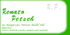 renato petsch business card